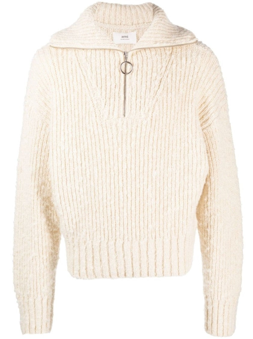 Ami Paris Brushed Textured Sweater