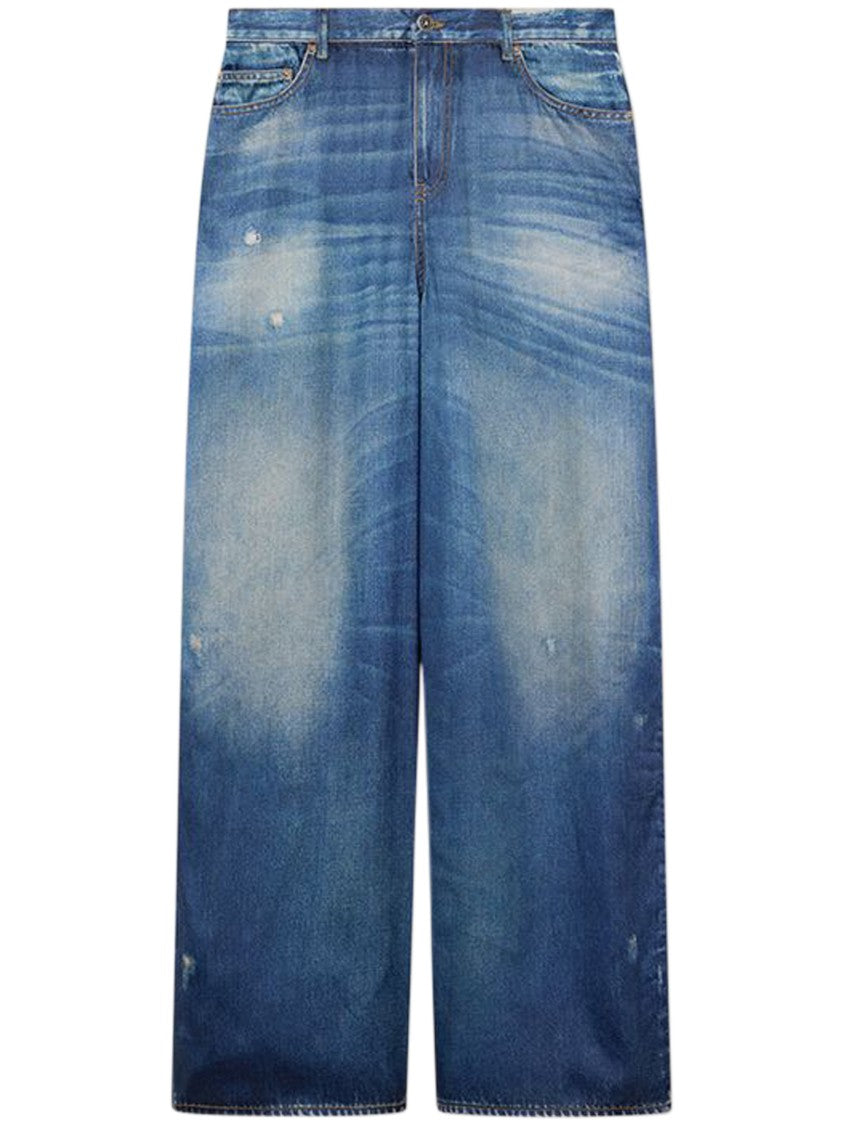 Golden Goose Faded Blue Classic Five-Pocket Wide-Leg Jeans