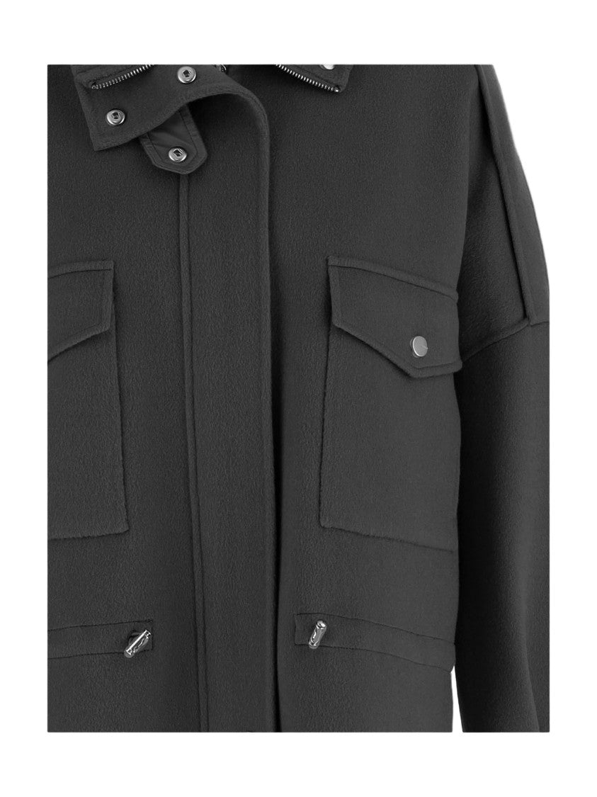 Pinko Boxy Cropped Coat With High Collar