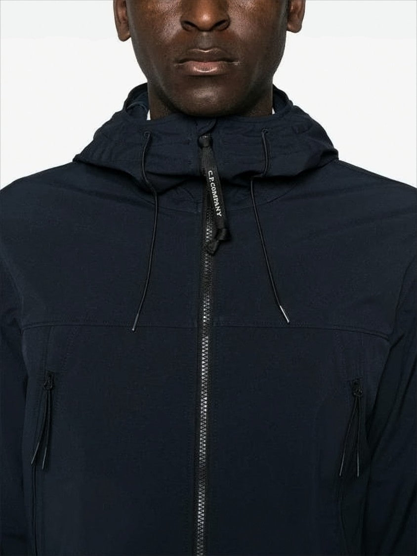 C.P. Company Minimalist Blue Zip-Up Jacket With Hood