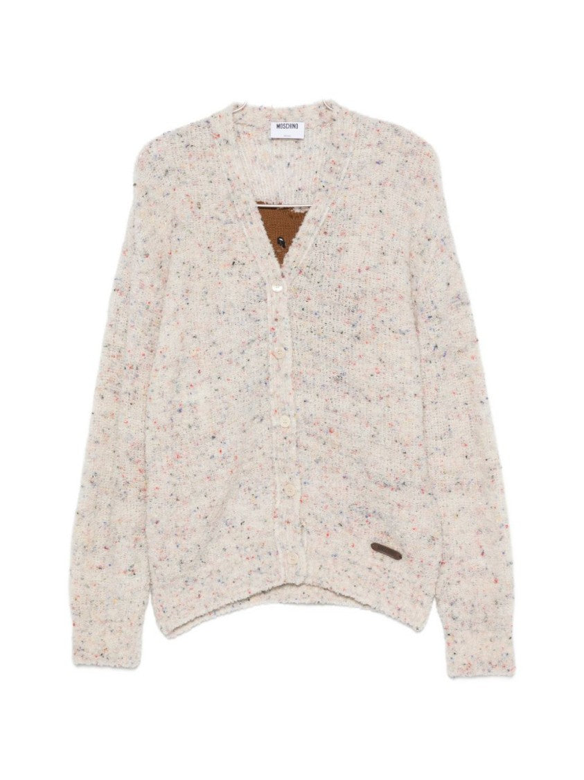 Moschino Teddy Bear Motif Bouclé Knit Sweater - Beige