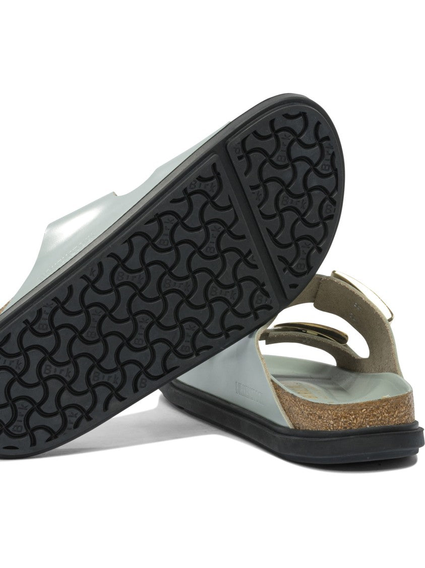 Birkenstock Contoured Leather Sandals With Adjustable Metallic Buckles