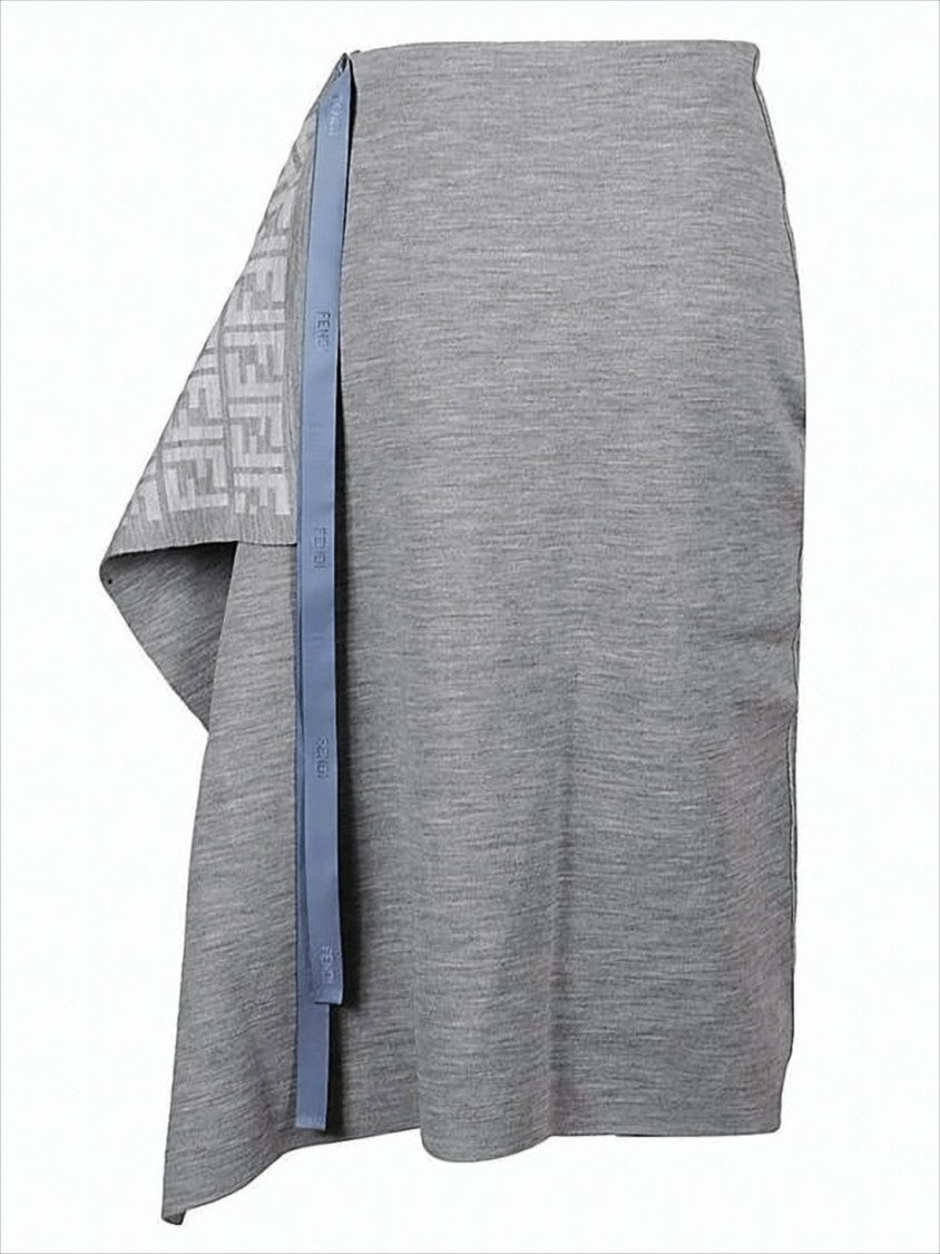 Fendi Midi Skirt With Draped Overlay