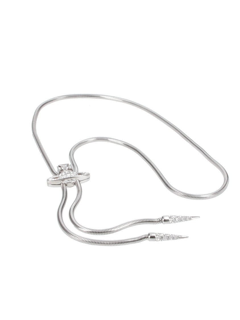Vivienne Westwood Silver-Plated Rhinestone Orb Bolo Tie