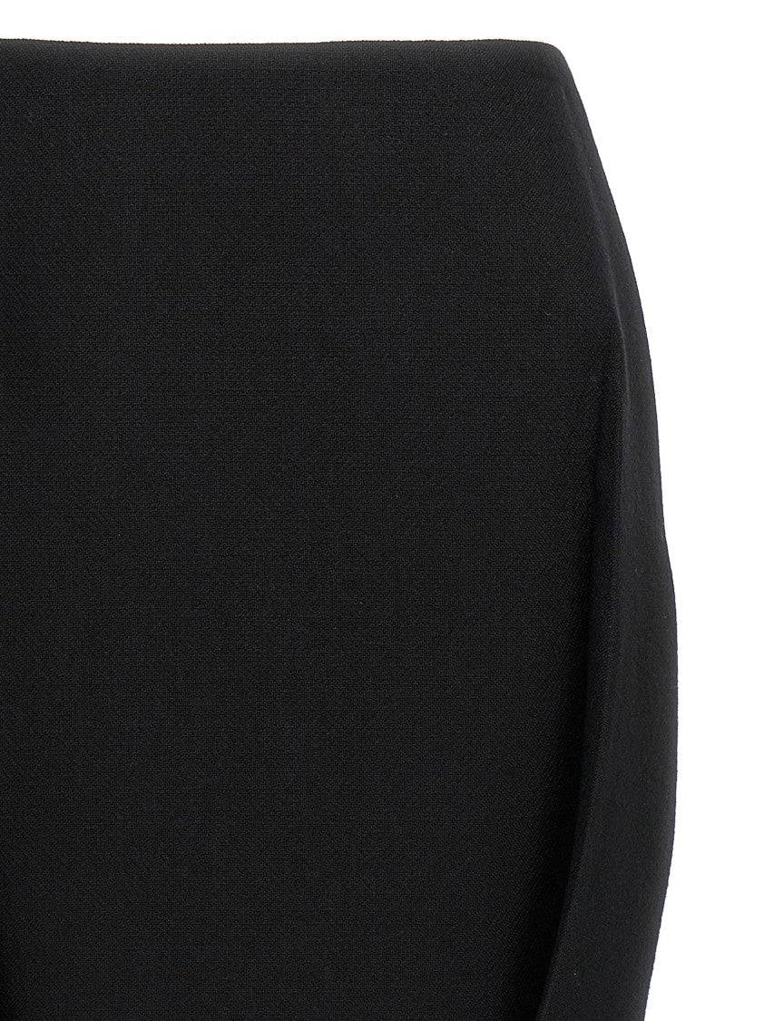 Prada 'Stuoia Old' Wool And Satin Skirt