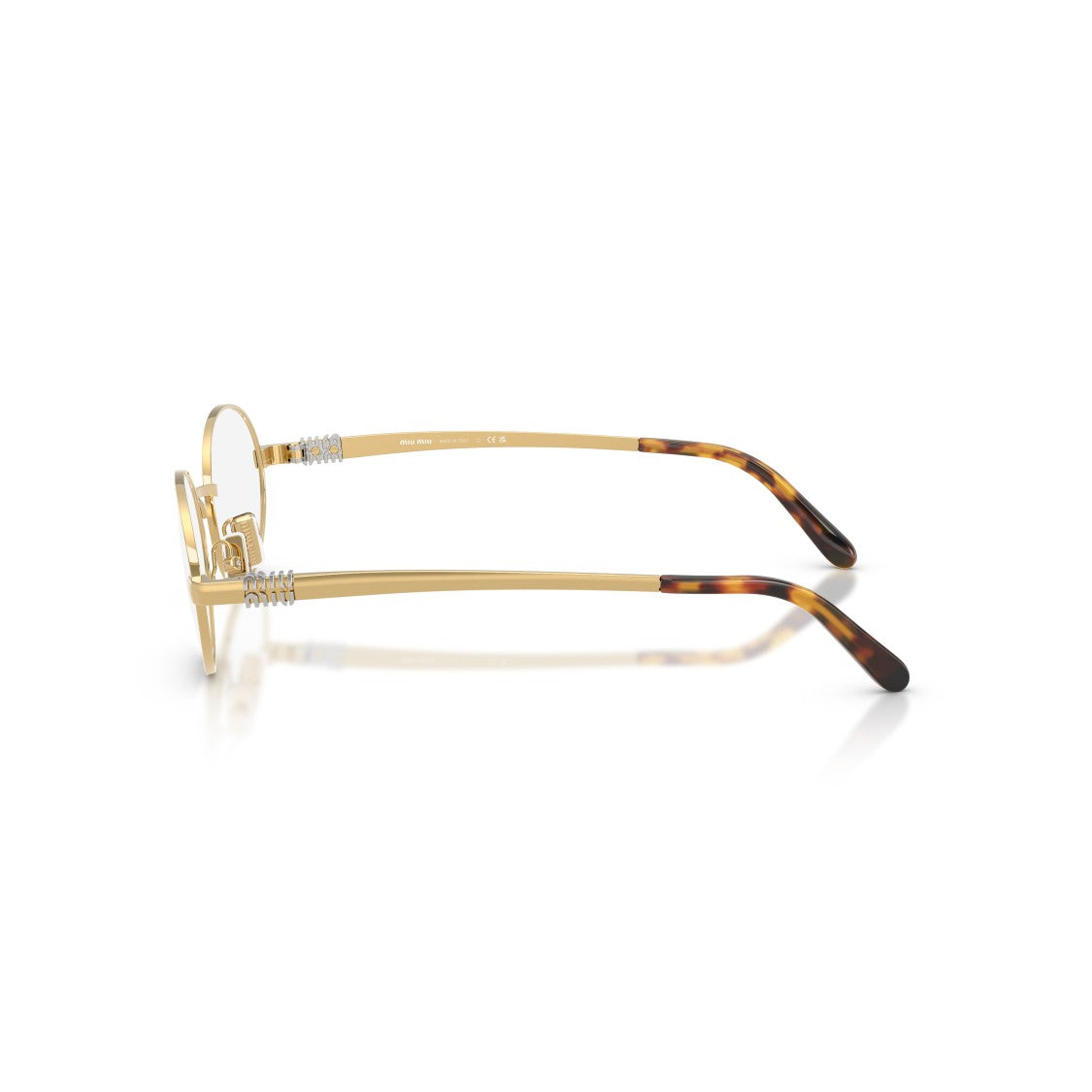 Miu Miu 0Mu 50Zv Polished Gold Oval Eyeglasses
