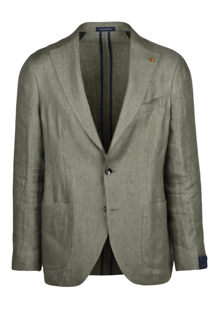 Sartoria Latorre Rounded Green Linen Jacket
