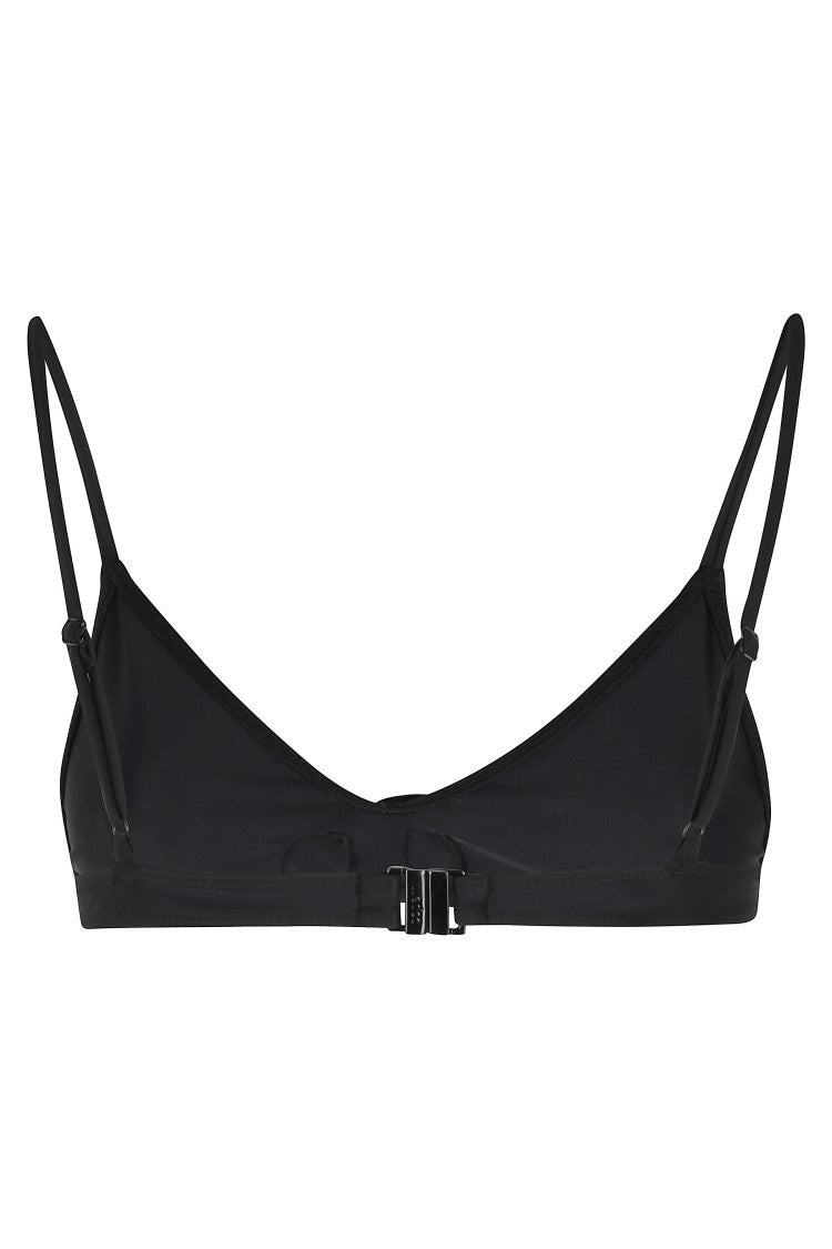 Coperni Black Flower Buckle-Closure Polyamide Bikini