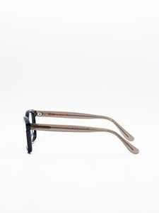 Moli@Limo Bold Rectangular Black Optical Frames With Contrasting Temples