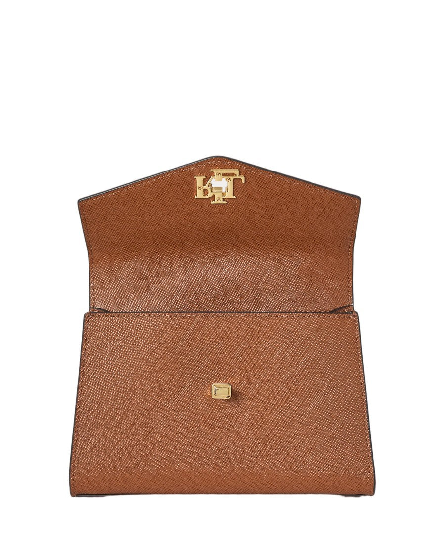 Lauren Ralph Lauren Structured Tan Cow Leather Satchel