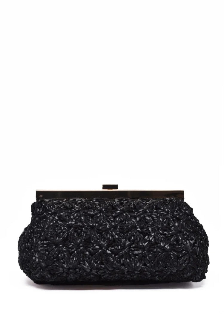 Fabiana Filippi Raffia Clutch - Black