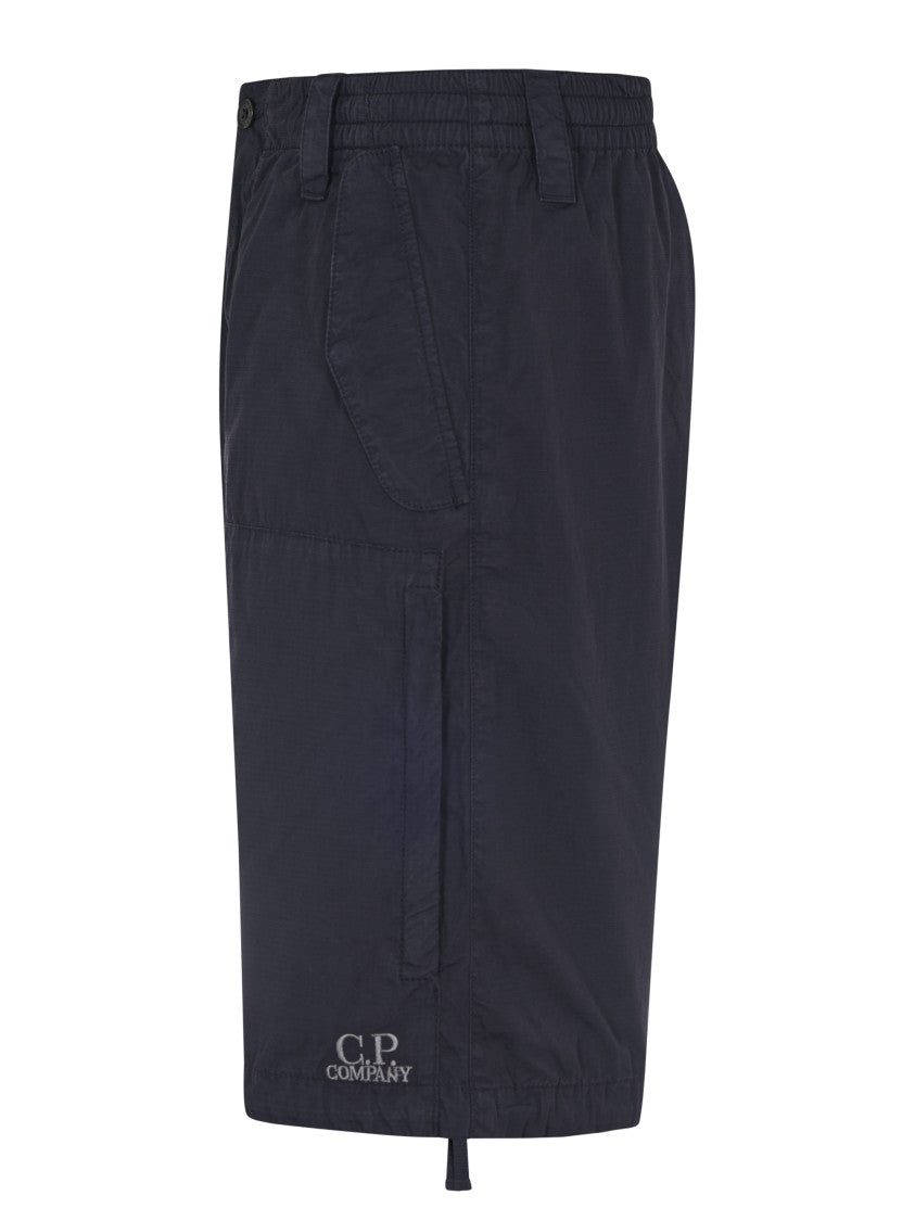 C.P. Company Black Casual Shorts With Design