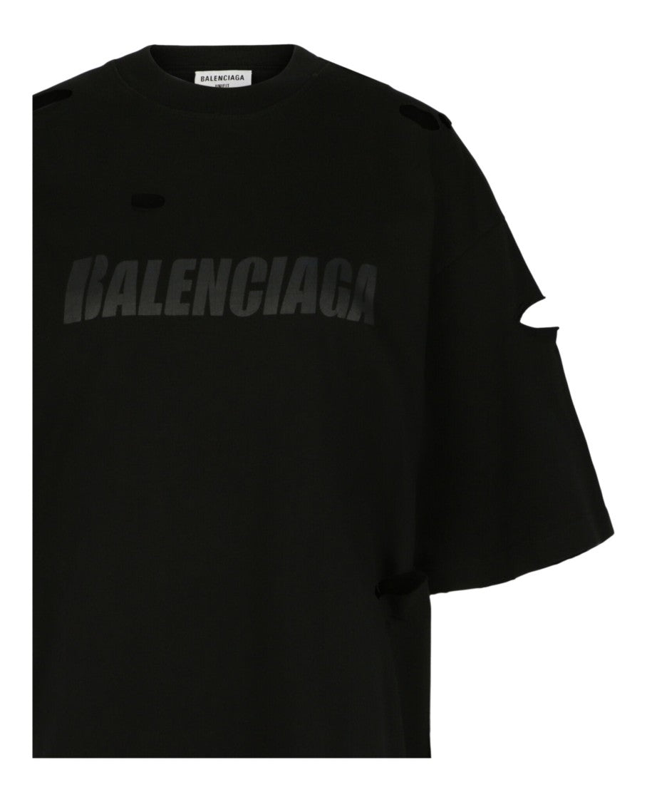 Balenciaga Caps Destroyed Boxy Fit T-Shirt