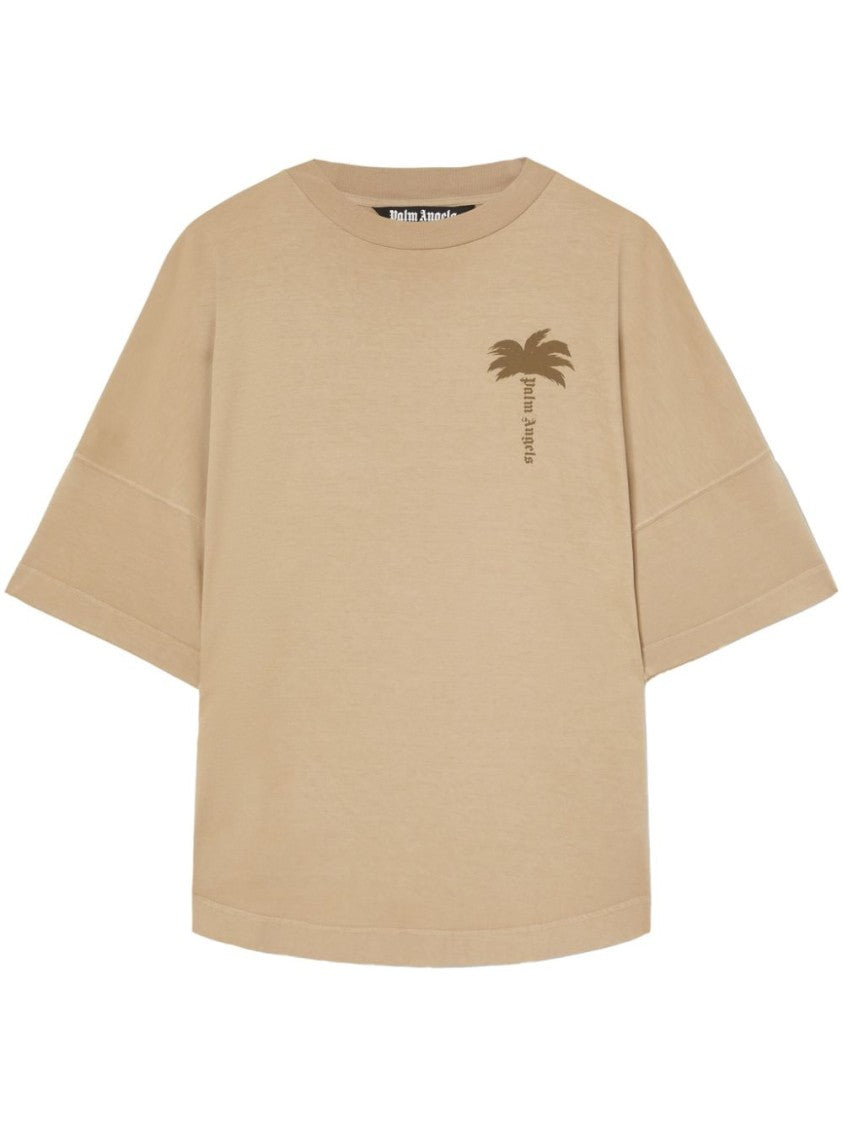 Palm Angels Beige Oversized T-Shirt