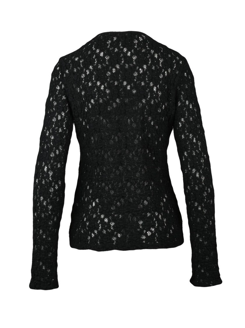 Max Mara Black Gennaioin Bouclé Stretch Cotton-Blend Top