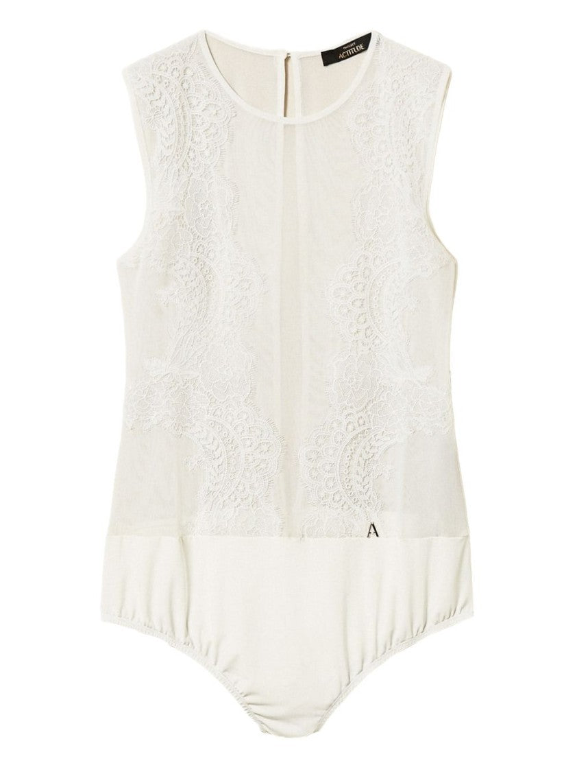 Twin-Set White Lace Detail Tank Top