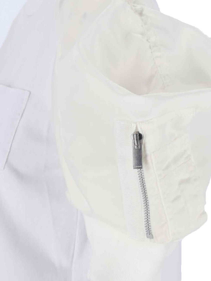 Sacai Balloon Sleeve White Cotton T-Shirt