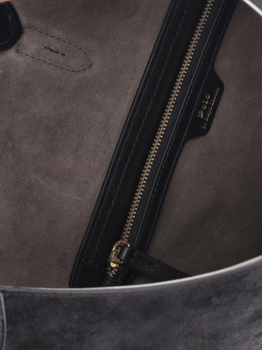 Polo Ralph Lauren Large Black Suede Shoulder Bag