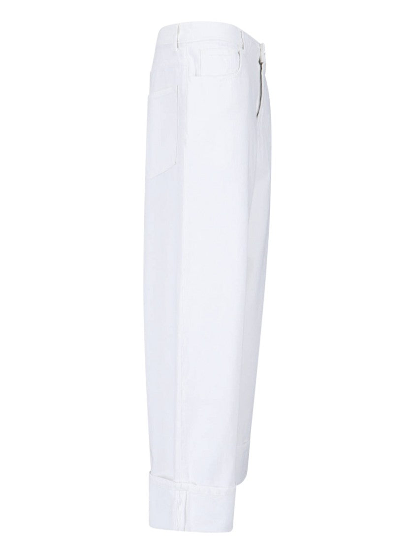 Róhe White Mid-Rise Straight-Leg Cotton Jeans