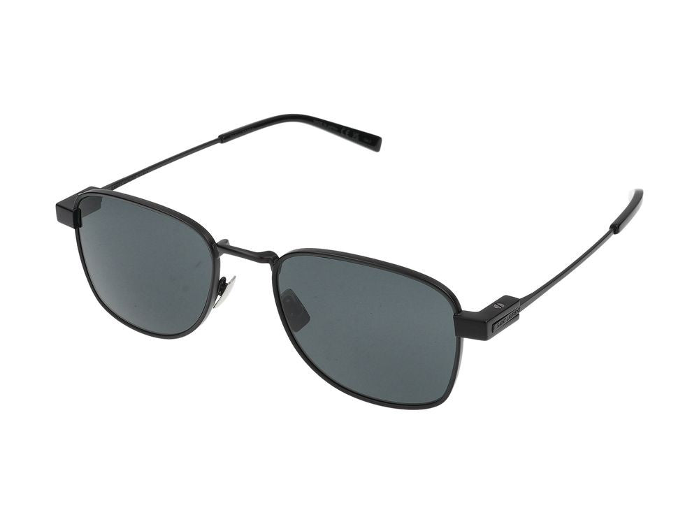 Saint Laurent Black Metal Frame Square Sunglasses