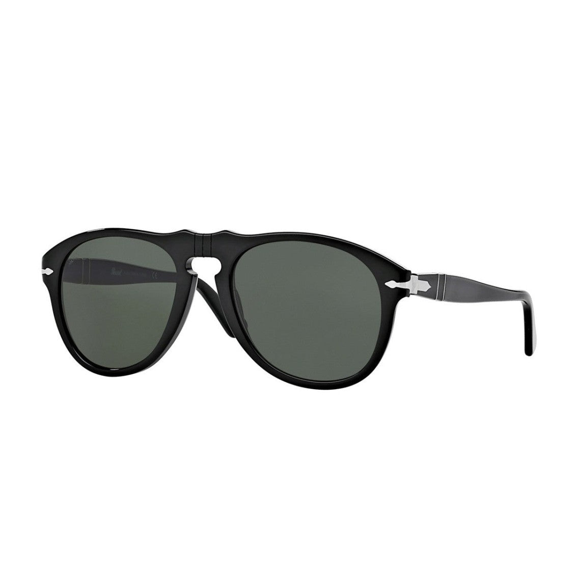 Persol Black Po0649 Celluloid Rounded Sunglasses