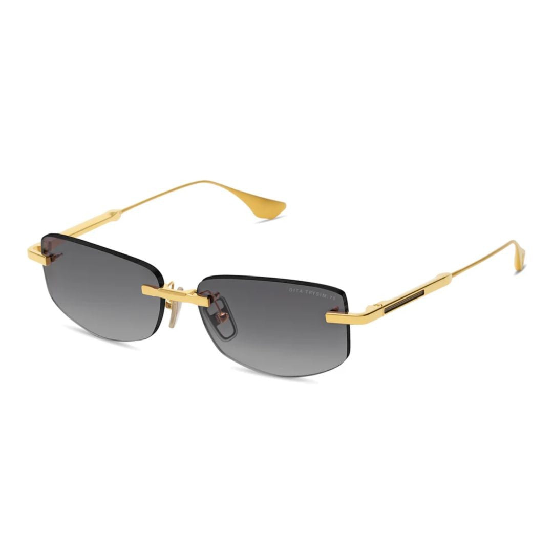Dita Trysim.75 Rimless Rectangular Sunglasses With Gold-Tone Accents
