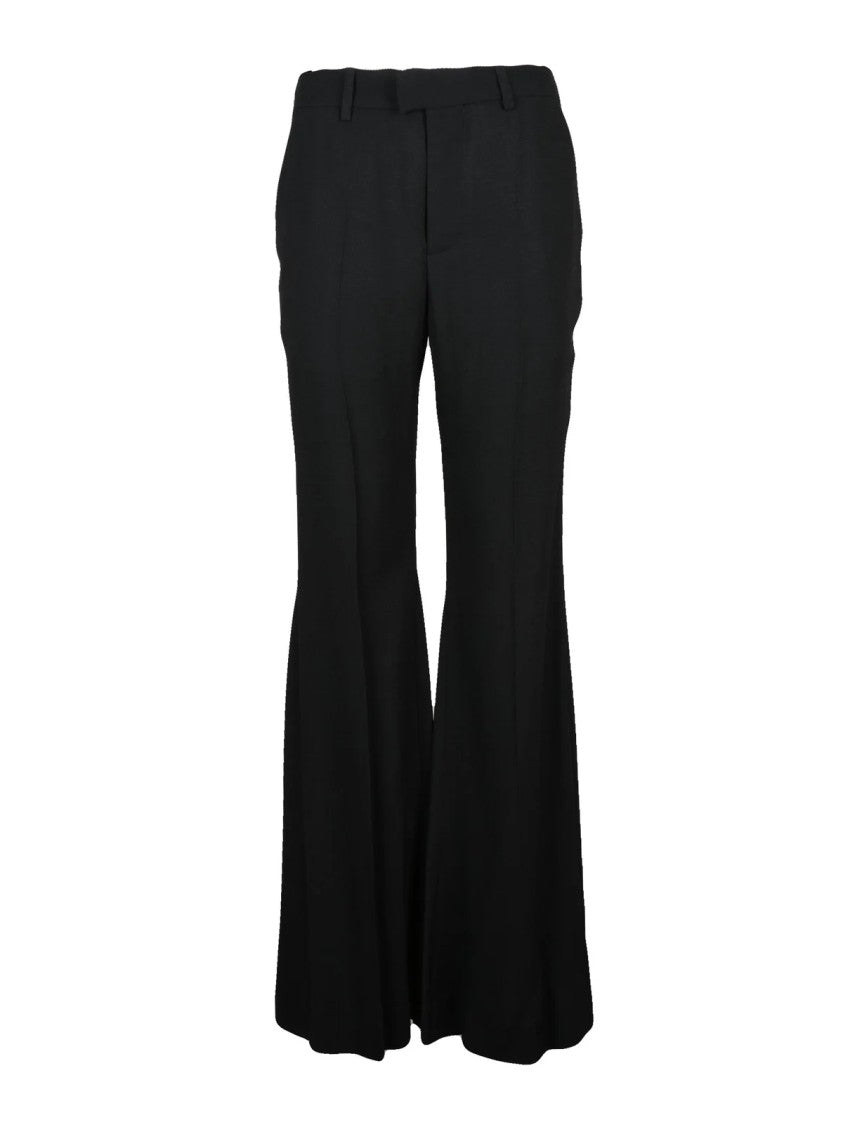 Balenciaga Viscose Flared Trousers With Fluid Drape And Regular Waist