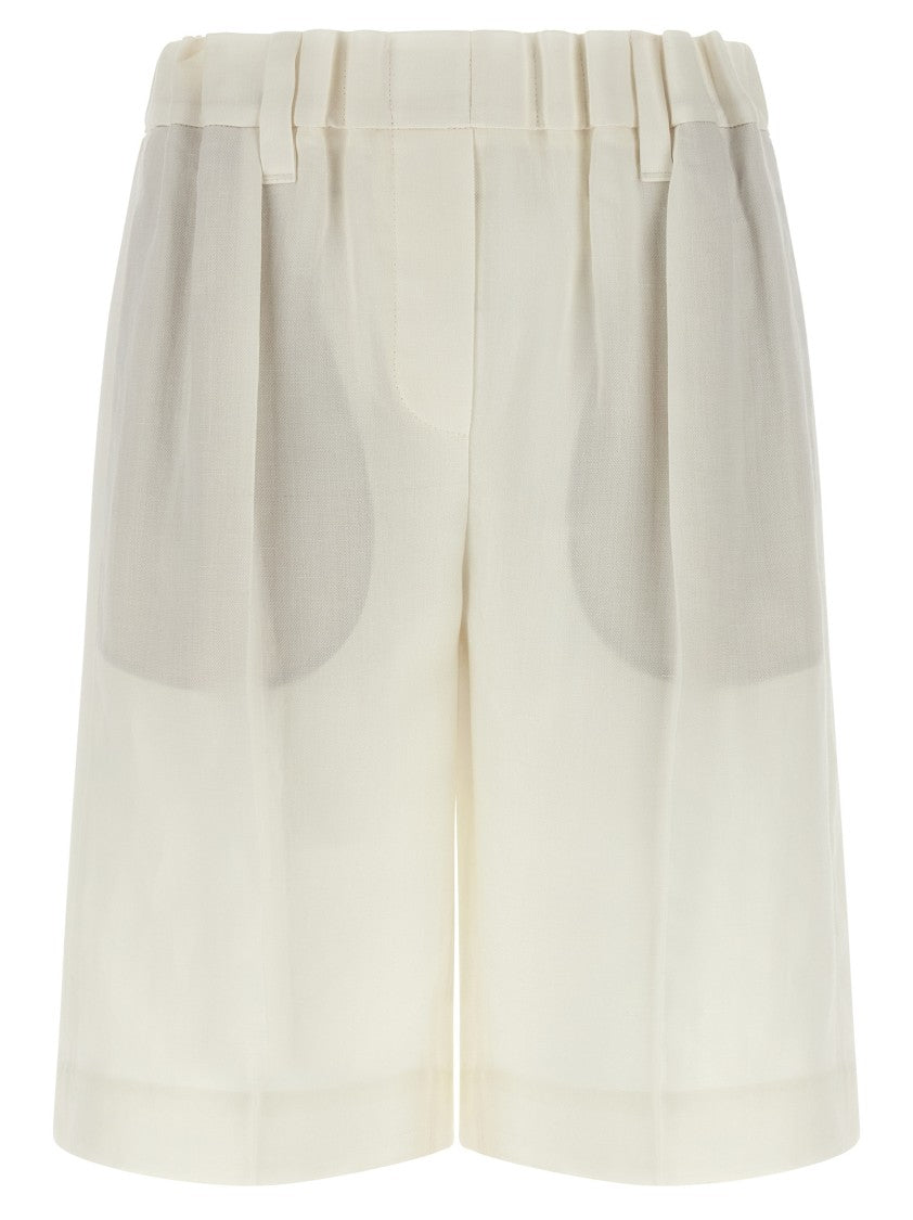 Brunello Cucinelli Viscose And Linen Bermuda Shorts