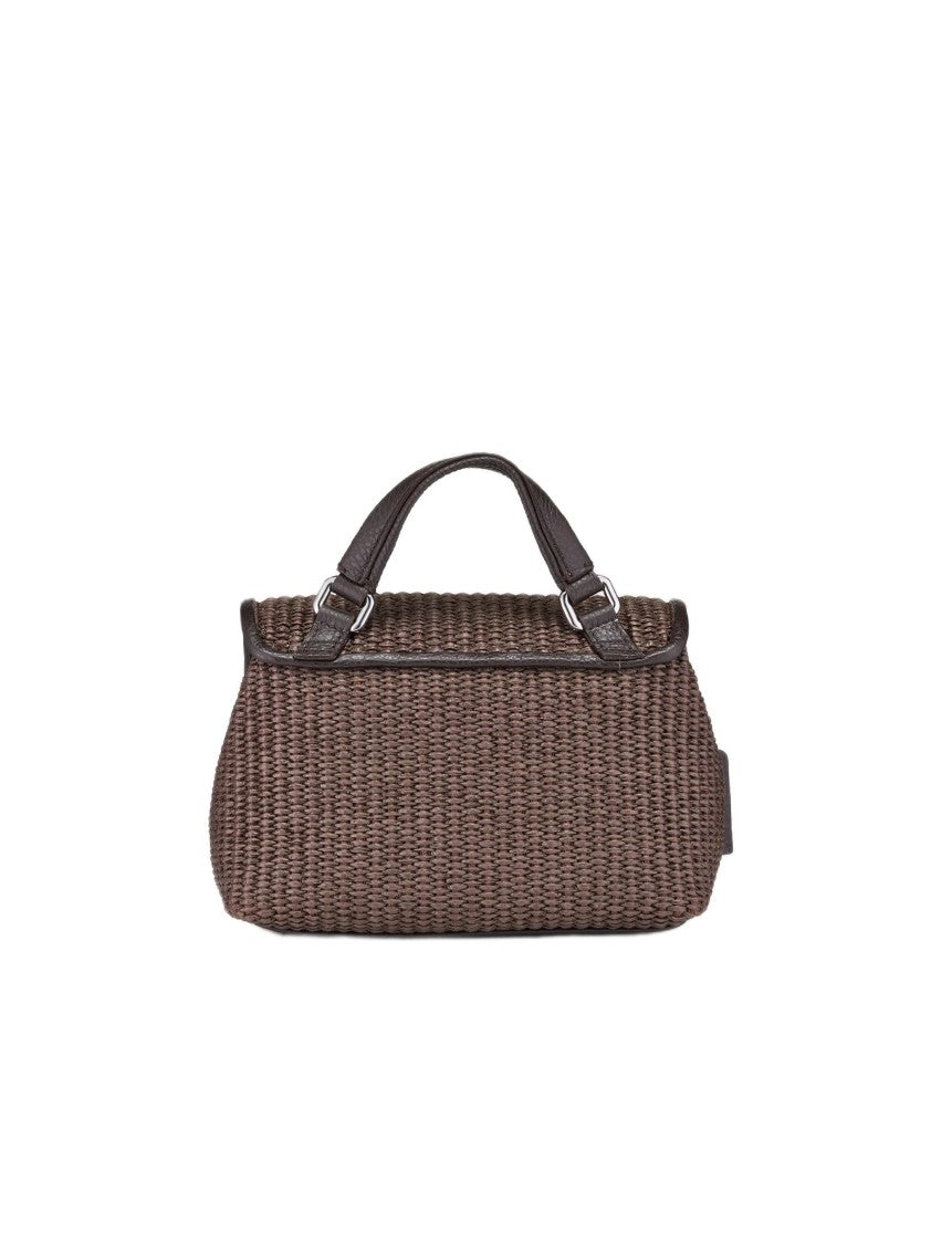 Zanellato Woven Wicker Handbag With Leather Trim