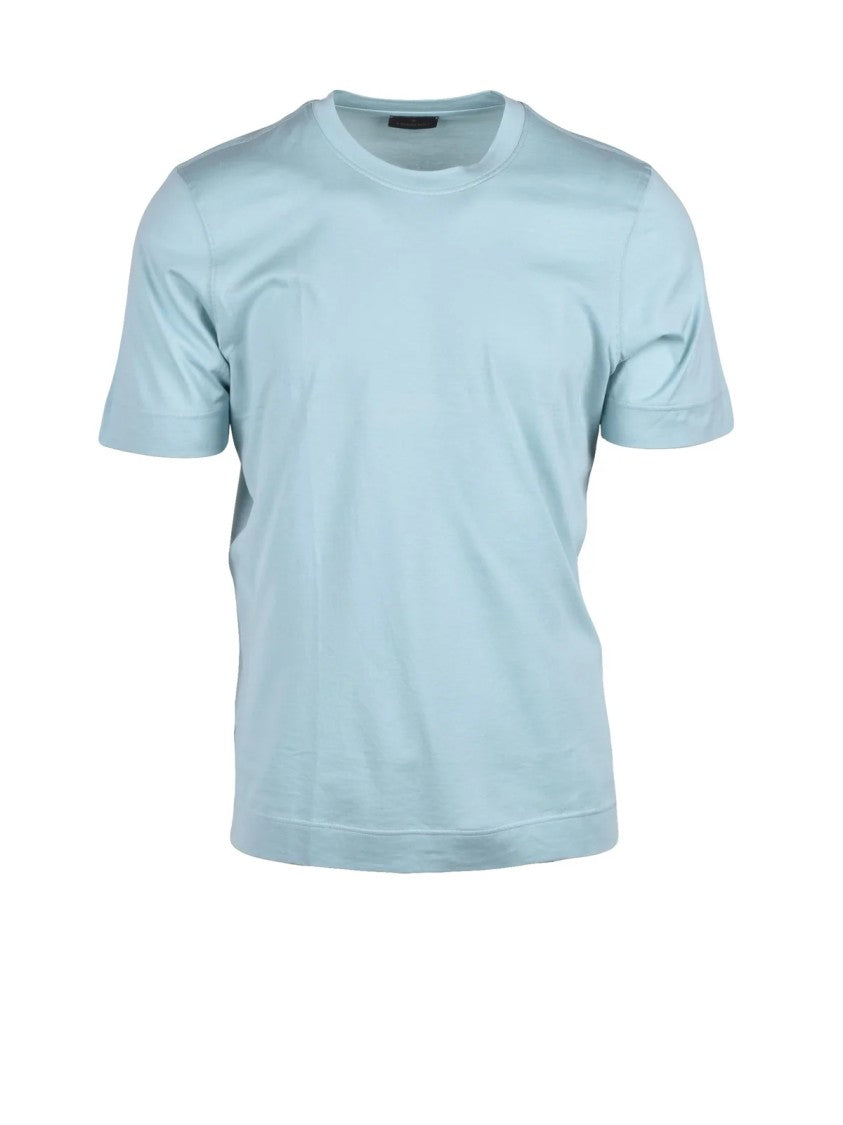 Ambrosio Aqua Green Crew Neckline Cotton T-Shirt