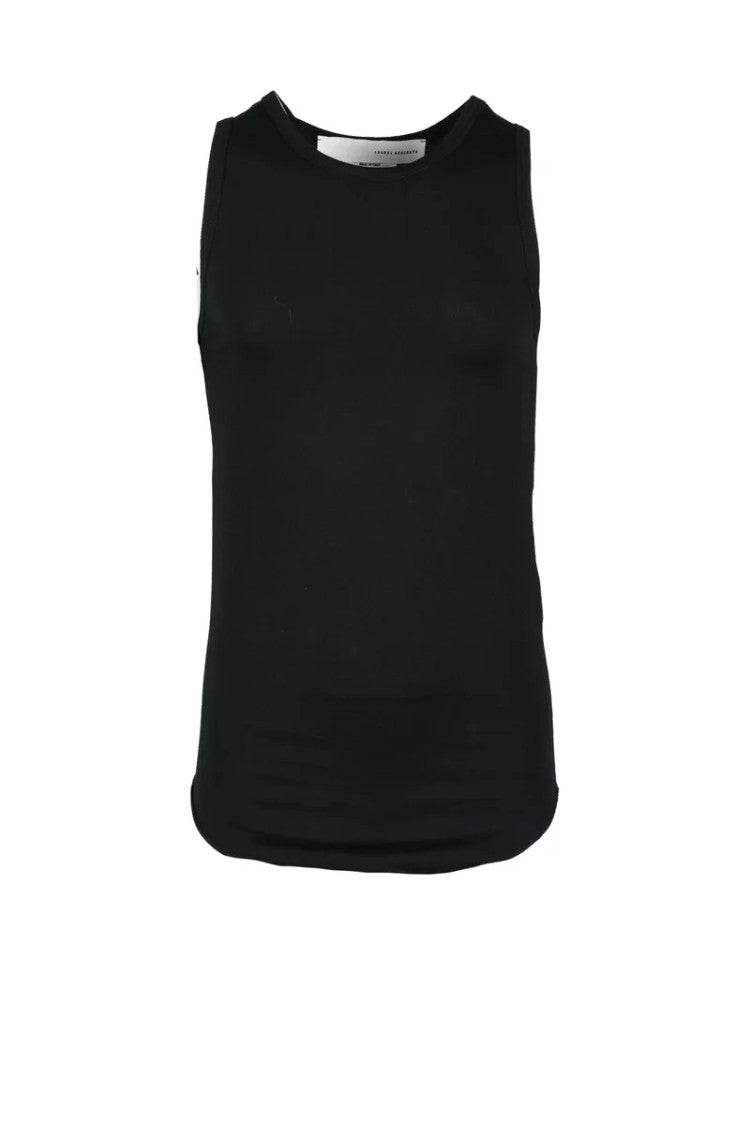 Isabel Benenato Black Cotton Tank Top