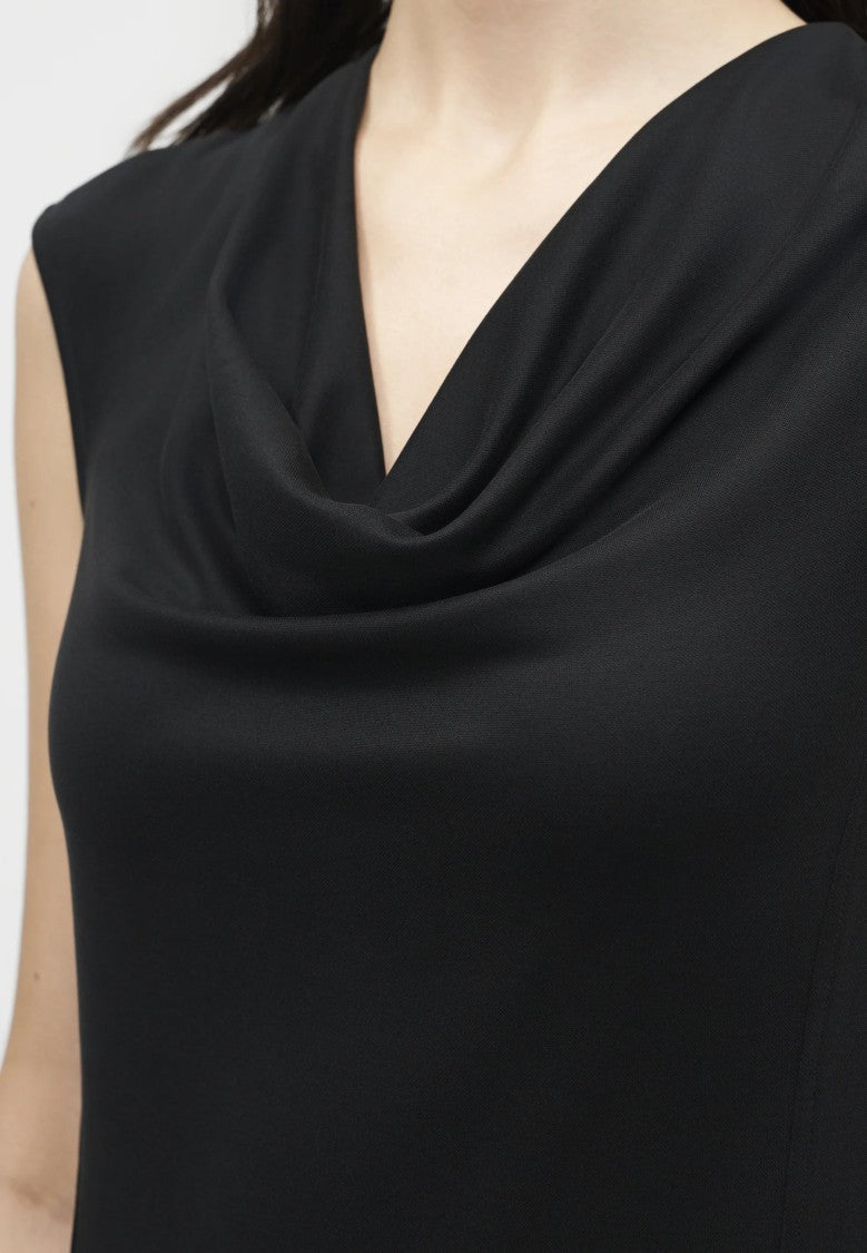 Max Mara A-Line Midi Dress With Draped Cowl Neckline