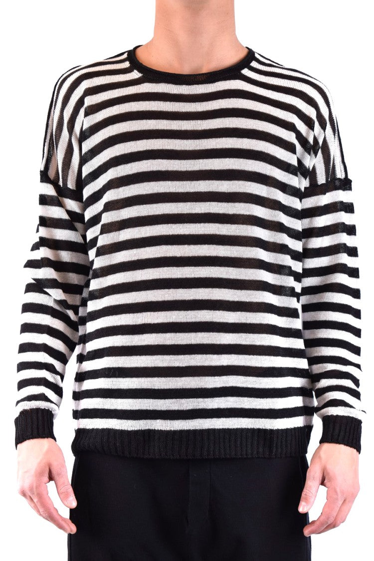 Isabel Benenato Horizontal Stripe Linen Knitwear With Relaxed Fit