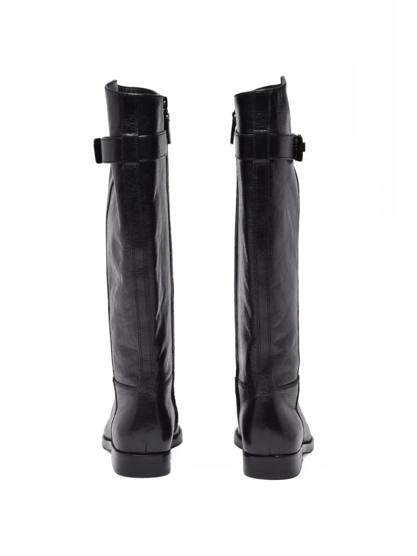 Tory Burch Black Leather Riding Boots