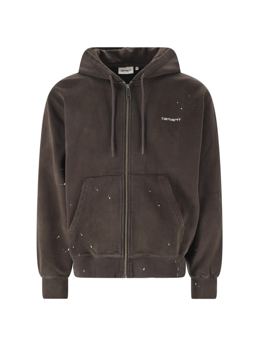 Carhartt Wip Brown Painter Cotton Zip-Up Hoodie
