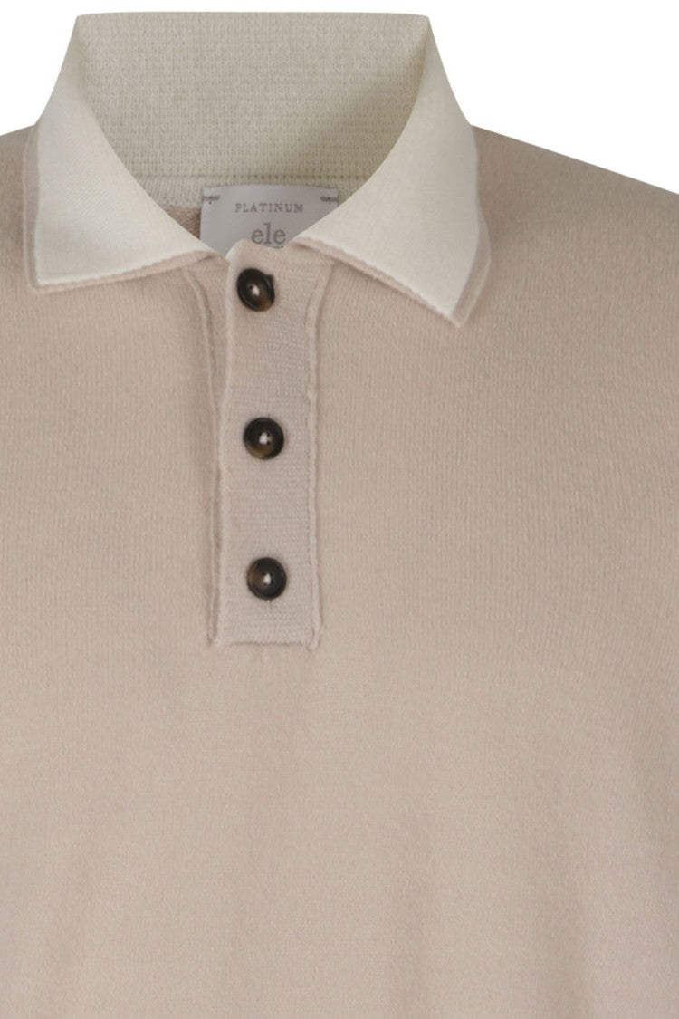 Eleventy Double-Collar Long-Sleeve Cashmere Polo Shirt