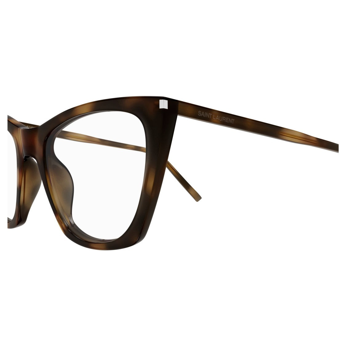 Saint Laurent Sl 214 Kate Thin Opt Oversized Cat-Eye Tortoiseshell Eyeglasses