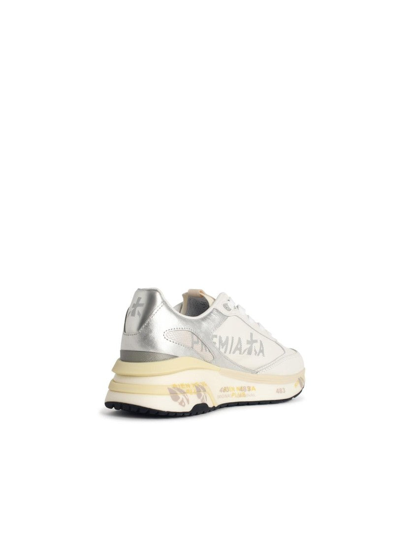 Premiata 'Moerund 7798' White Leather Blend Sneakers