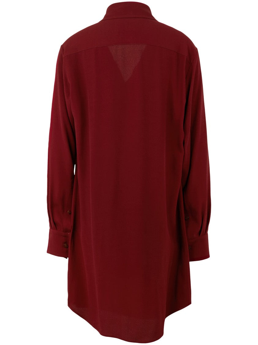 Vivienne Westwood Burgundy Square Draped Cowl-Neck Mini Dress