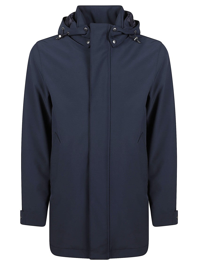 Woolrich Sof Shell Barrow Hooded Polyester-Blend Mac Coat