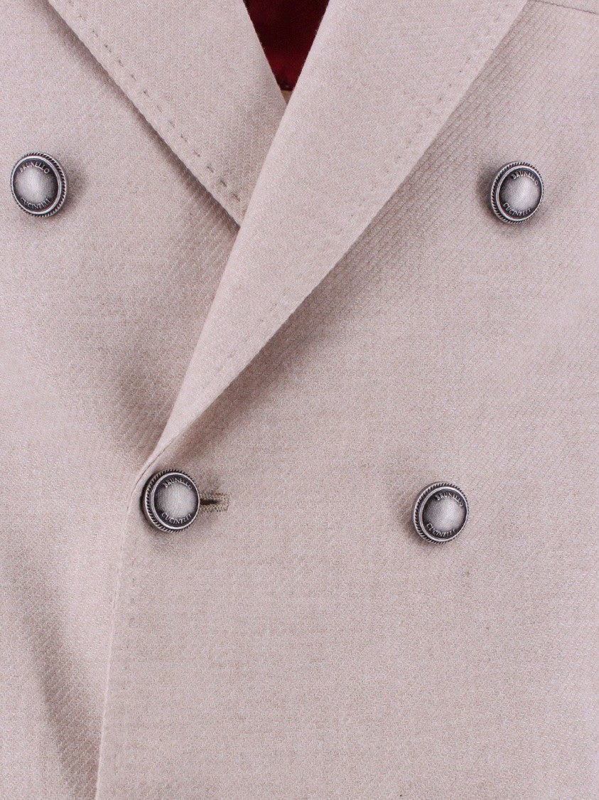 Brunello Cucinelli Double-Breasted Wool/Silk/Cashmere Blend Jacket