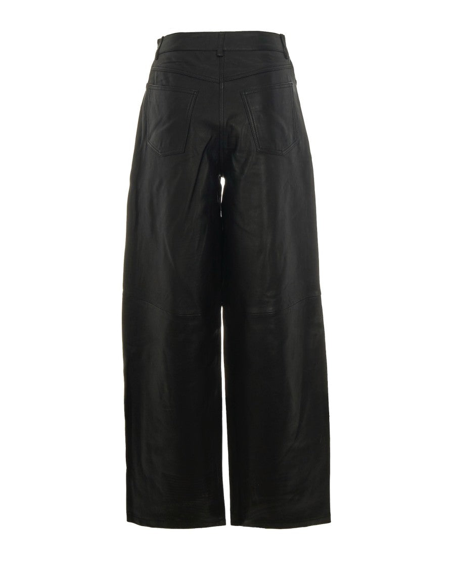Remain Cocoon Leather Trousers – Black