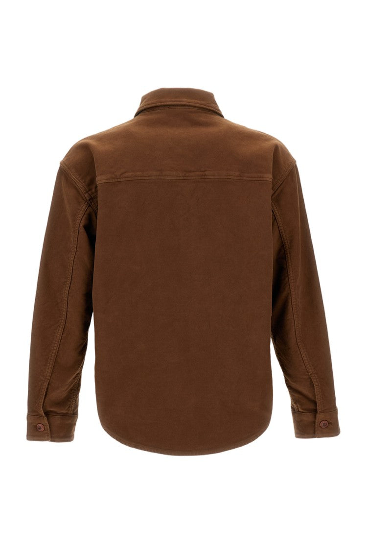 Tela Genova Brown Button-Down Shirt With Tailored Fit