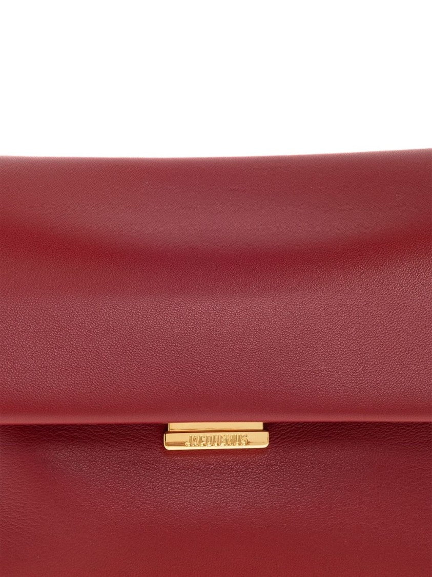 Jacquemus Structured Red Lambskin Shoulder Bag