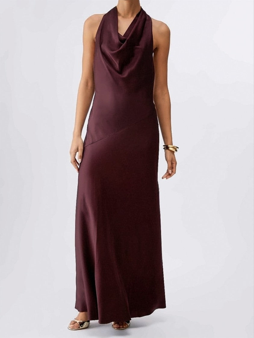 Liu Jo Long Viscose Satin Open Back Dress