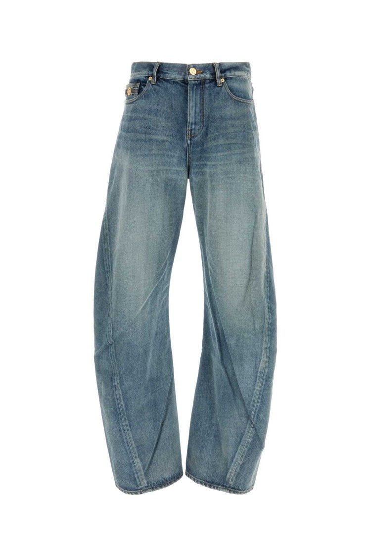 Versace Relaxed Fit Wide Leg Denim Jeans