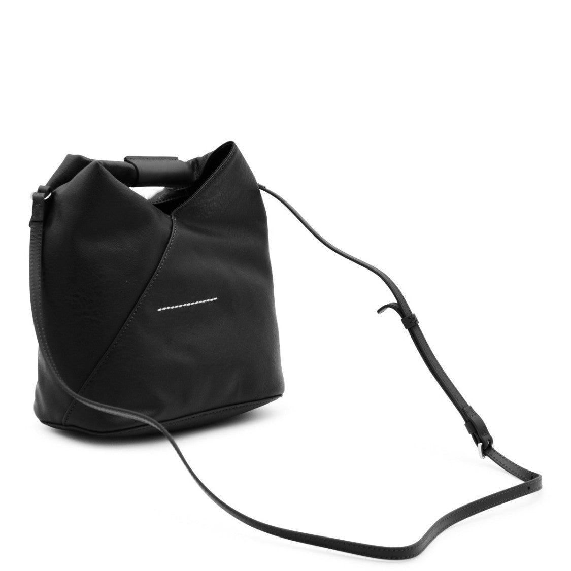 Mm6 By Maison Margiela Black Leather Japanese Crossbody Satchel
