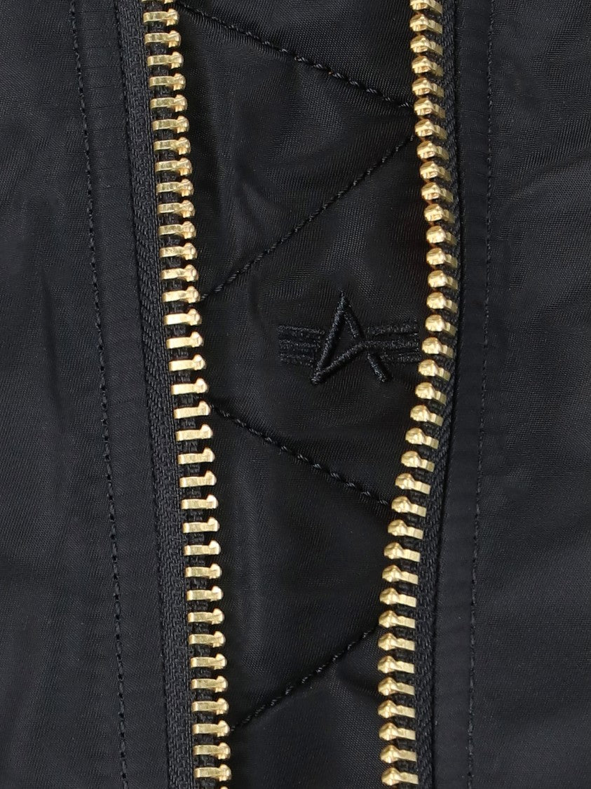Alpha Industries Black Nylon Reversible Ma-1 Bomber Jacket