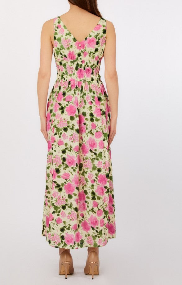 Liu Jo Sleeveless Floral Maxi Dress With V-Neckline