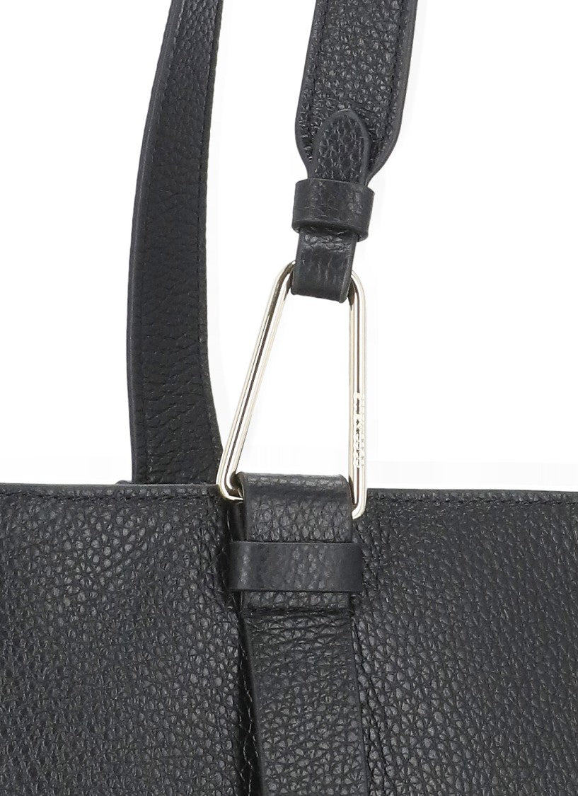 Coccinelle Black Pebbled Leather Malory Shoulder Bag